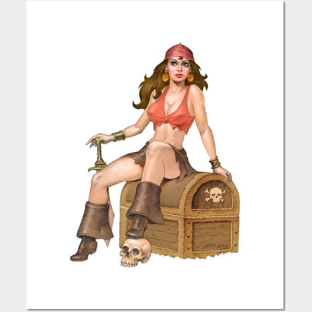 Pirate Girl Color Version Wall Art by Paul_Abrams